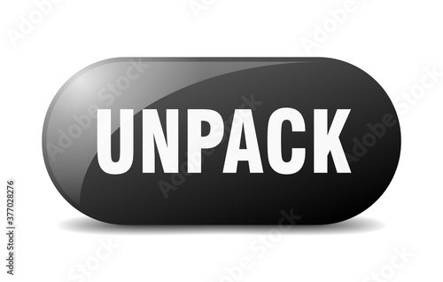 unpack button. sticker. banner. rounded glass sign