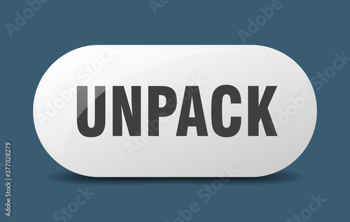 unpack button. sticker. banner. rounded glass sign