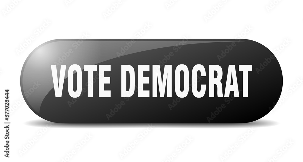 vote democrat button. sticker. banner. rounded glass sign vote democrat button. sticker. banner. rounded glass sign