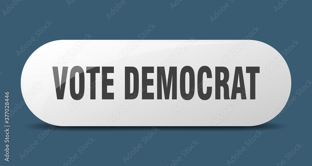 vote democrat button. sticker. banner. rounded glass sign vote democrat button. sticker. banner. rounded glass sign
