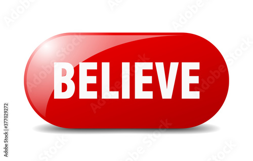 believe button. sticker. banner. rounded glass sign