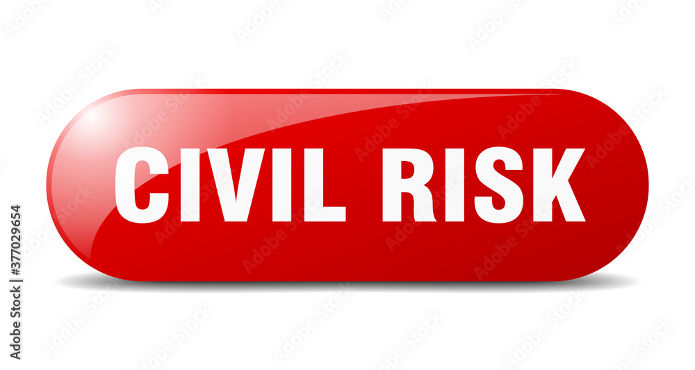 civil risk button. sticker. banner. rounded glass sign civil risk button. sticker. banner. rounded glass sign