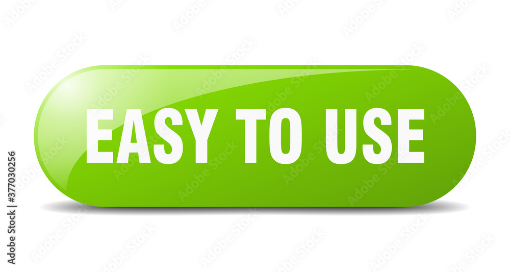 easy to use button. sticker. banner. rounded glass sign easy to use button. sticker. banner. rounded glass sign