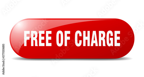 free of charge button. sticker. banner. rounded glass sign