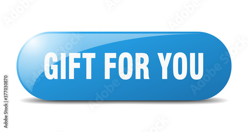 gift for you button. sticker. banner. rounded glass sign