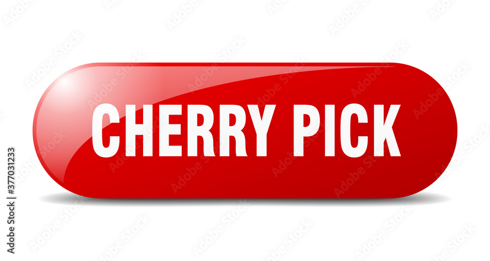 cherry pick button. sticker. banner. rounded glass sign cherry pick button. sticker. banner. rounded glass sign