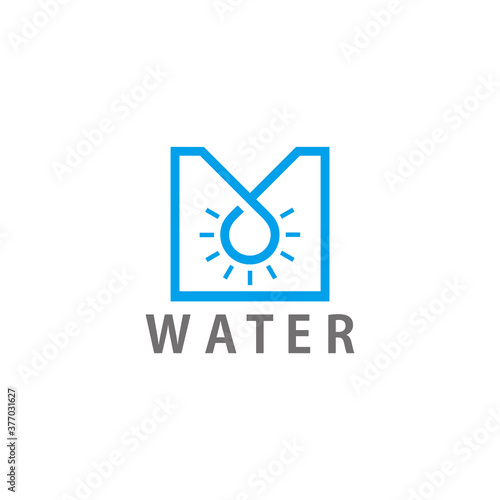 letter m water drop shape abstract infinity line logo vector