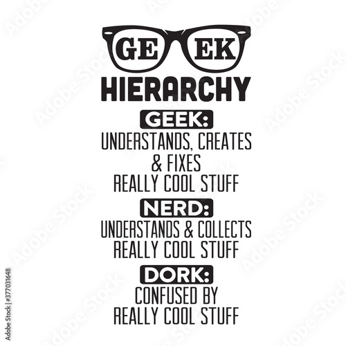 Geek Quote and saying good for collections. Geek Hierarchy good for t shirt