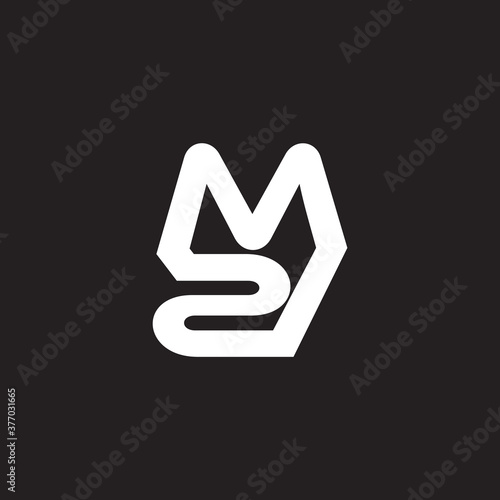 letter m2 infinity geometric line symbol logo vector photo