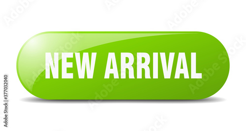 new arrival button. sticker. banner. rounded glass sign