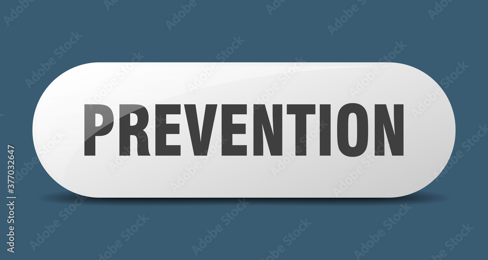 prevention button. sticker. banner. rounded glass sign