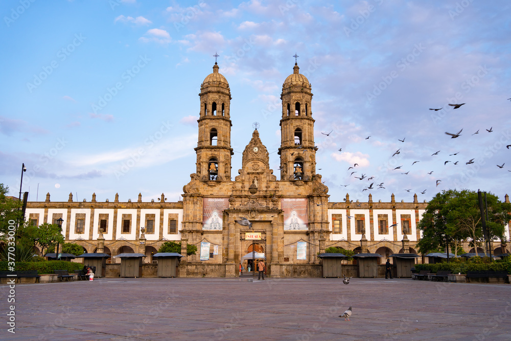 En la Basílica de Zapopan Jalisco  hay muchas palomas.	