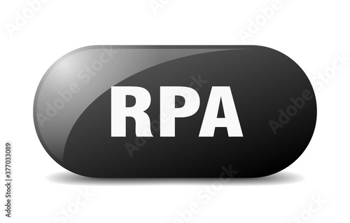 rpa button. sticker. banner. rounded glass sign