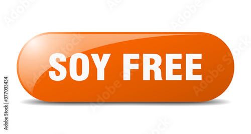 soy free button. sticker. banner. rounded glass sign
