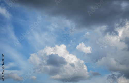 Blue sky background with clouds © Keopaserth