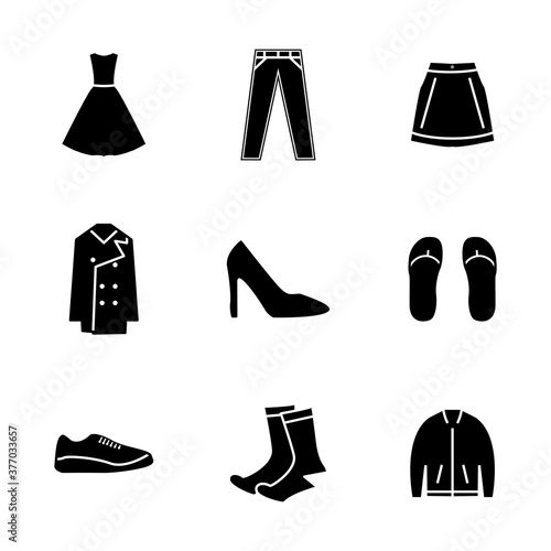 fashion icon set with glyph style vector for your web design  logo  UI. illustration