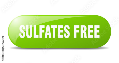 sulfates free button. sticker. banner. rounded glass sign