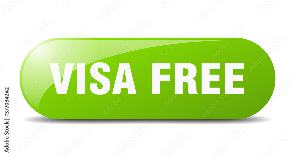 visa free button. sticker. banner. rounded glass sign visa free button. sticker. banner. rounded glass sign