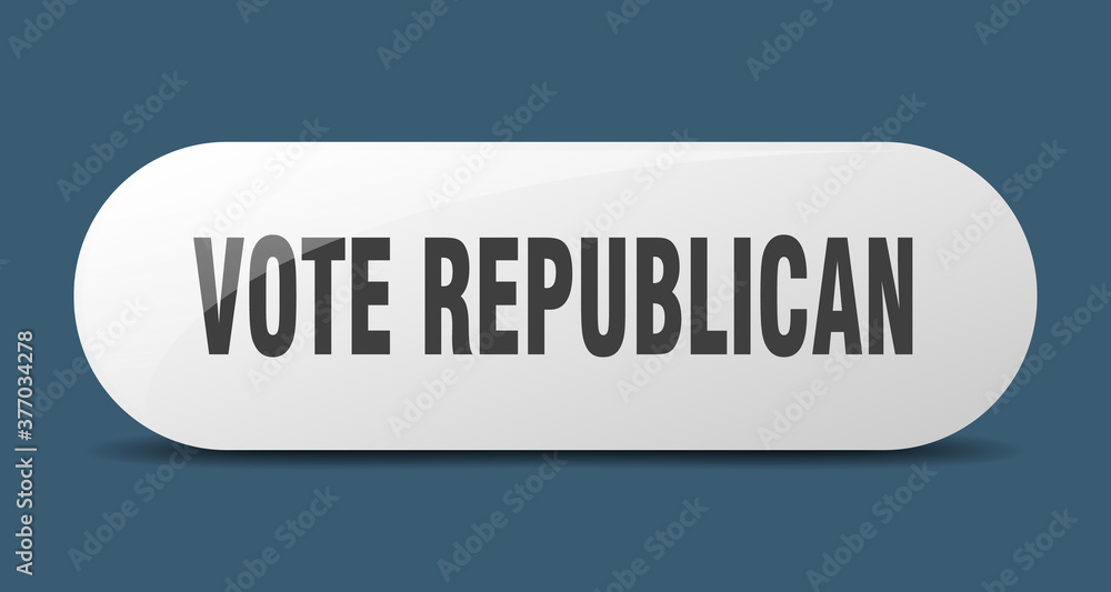 vote republican button. sticker. banner. rounded glass sign