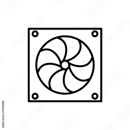 computer fan icon with outline style vector for your web design