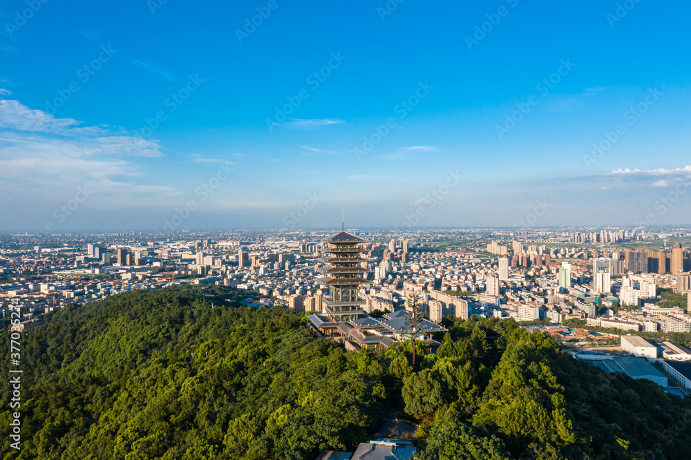hangzhou city skyline with pagoda hangzhou city skyline with pagoda