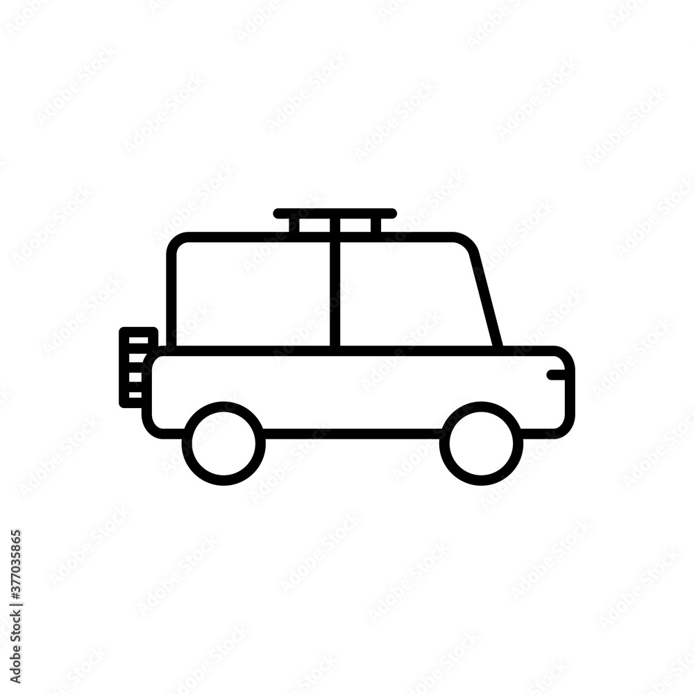 jeep car icon with outline style vector for your web design