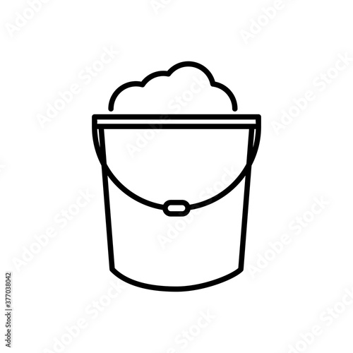 Bucket, cleaning, wash icon with line style vector for your web design © IdeaGrafc