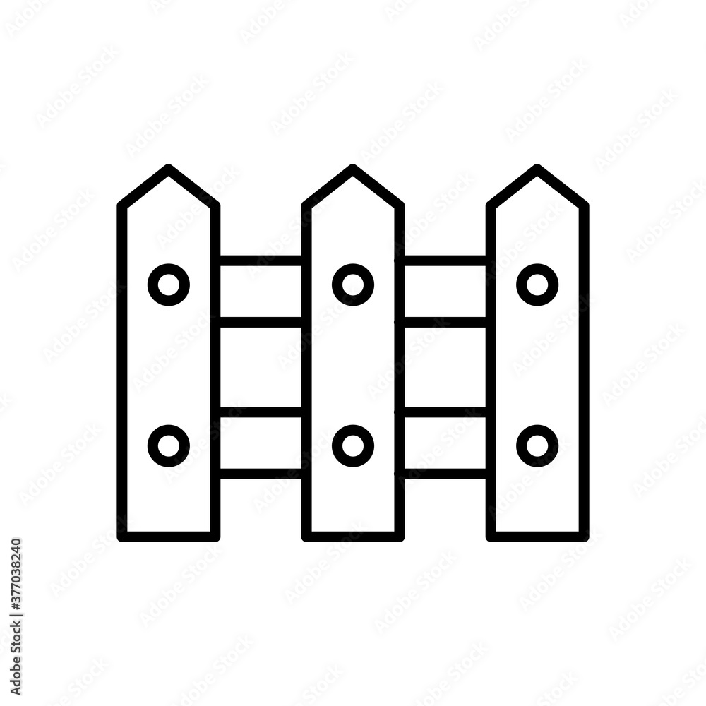 fence, wood,garden icon vector outline style fence, wood,garden icon vector outline style
