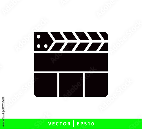 Clapper board icon flat style illustration
