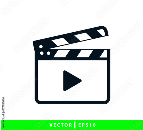 Clapper board icon flat style illustration