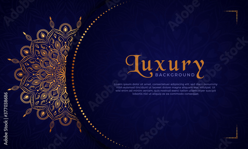 Luxury mandala background with floral ornament pattern. Hand drawn gold mandala design. Vector mandala template for decoration invitation, cards, wedding, logos, cover, brochure, flyer, banner.