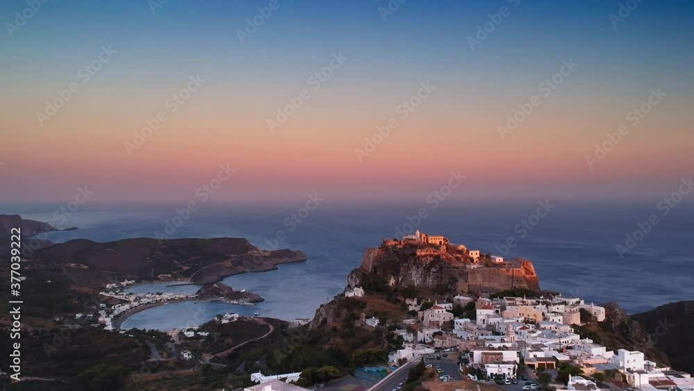 Aerial view over Kapsali and Chora in Kythera island, Greece Aerial view over Kapsali and Chora in Kythera island, Greece