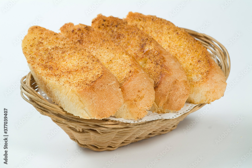 garlic bread in basket garlic bread in basket