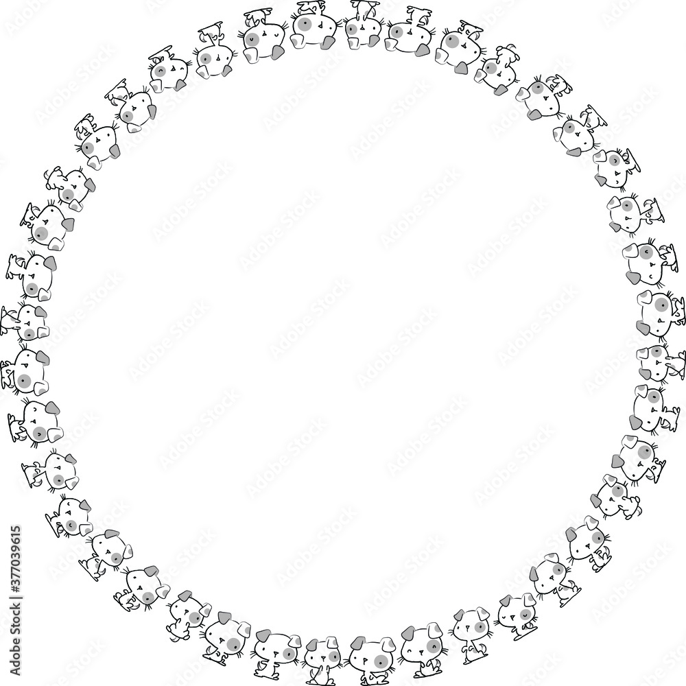 vector cartoon dogs set background vector cartoon dogs set background