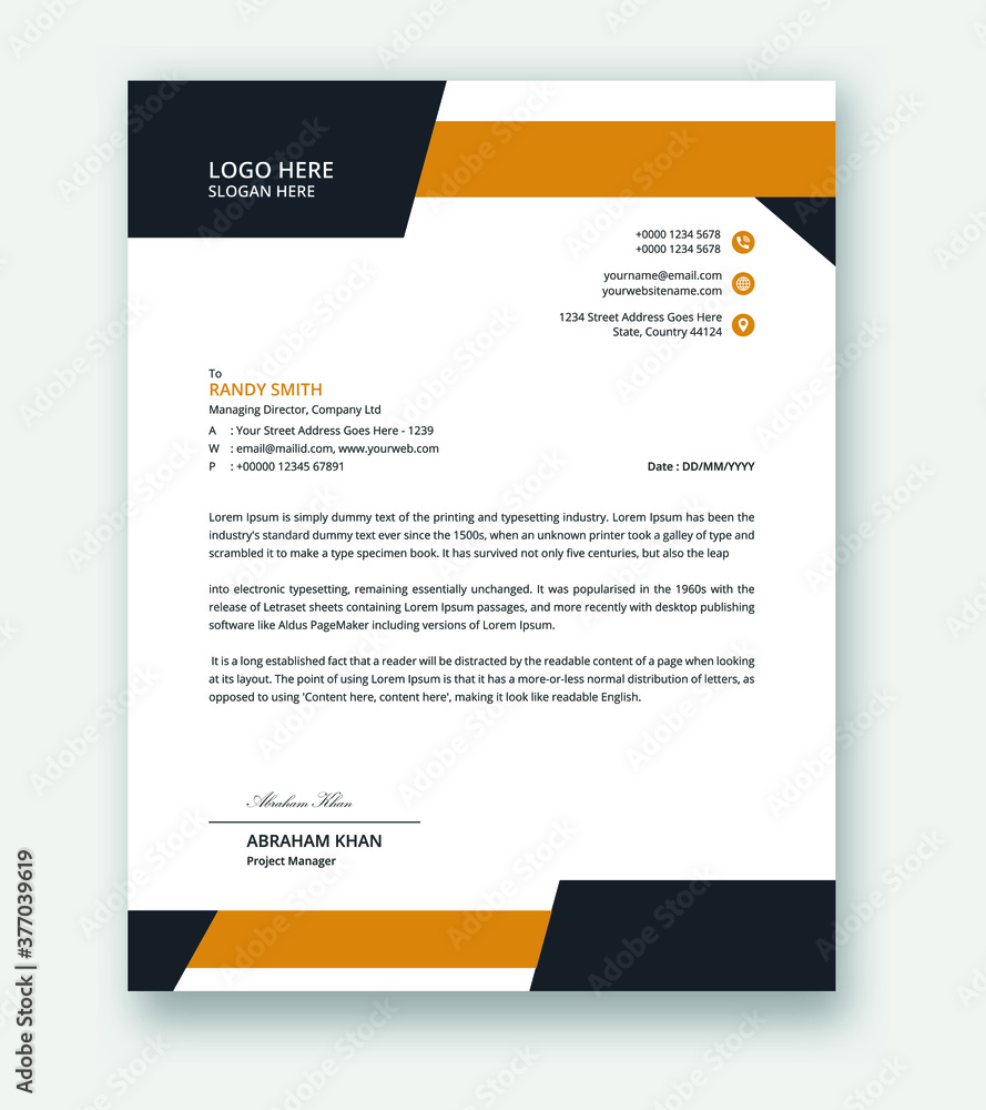 Creative and Modern Business Letterhead template design Vector. Creative and Modern Business Letterhead template design Vector.