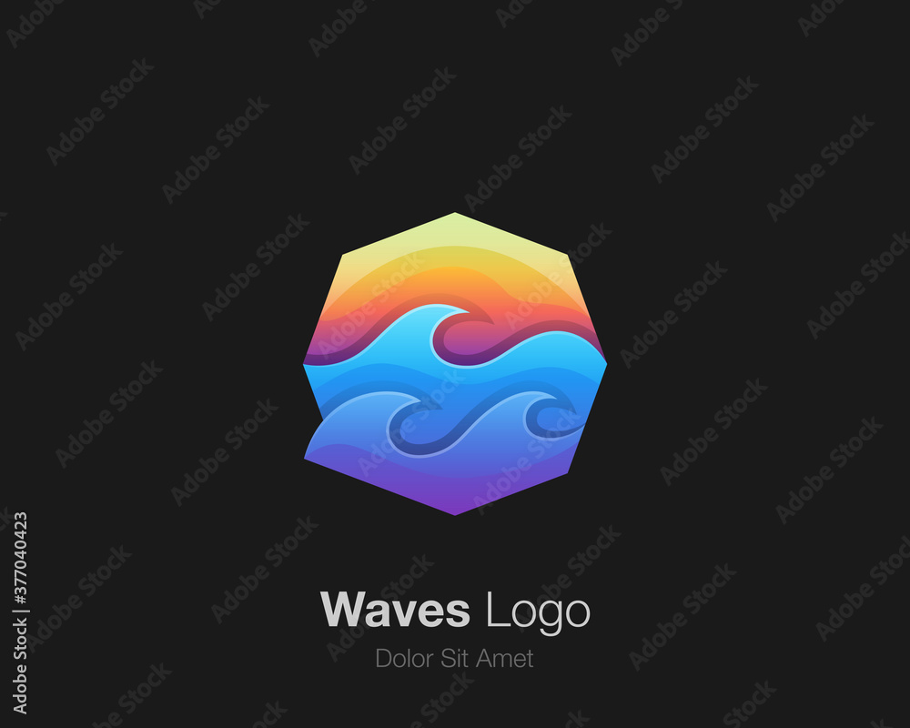 Colorful waves logo