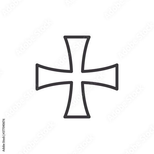 Columbus cross line style icon vector design
