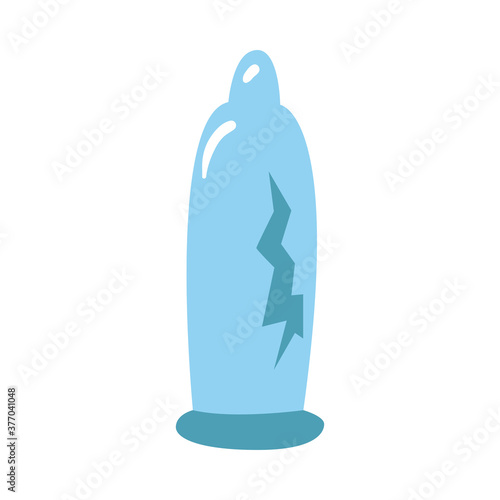 broken condom flat style icon vector design