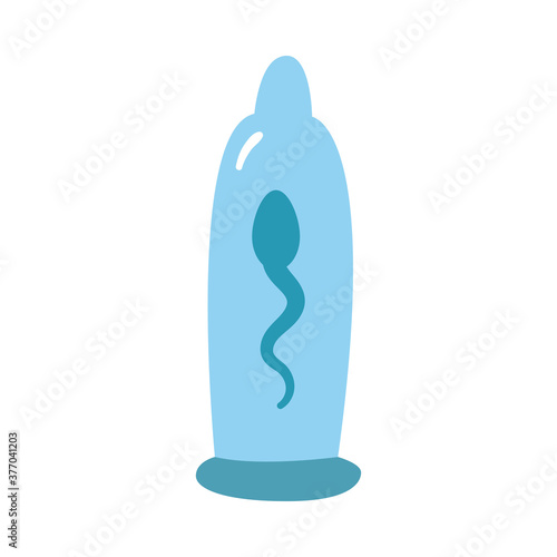 condom with sperm flat style icon vector design