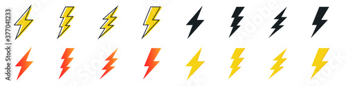 Canvas Print Creative vector illustration of thunder and bolt lighting flash icon, electric p