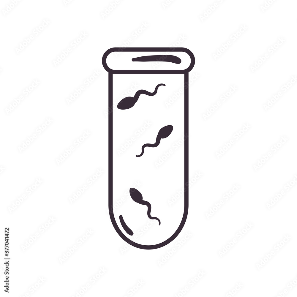 sperm in tube line style icon vector design sperm in tube line style icon vector design