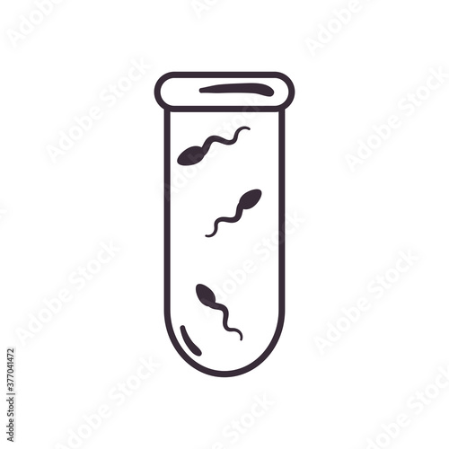 sperm in tube line style icon vector design