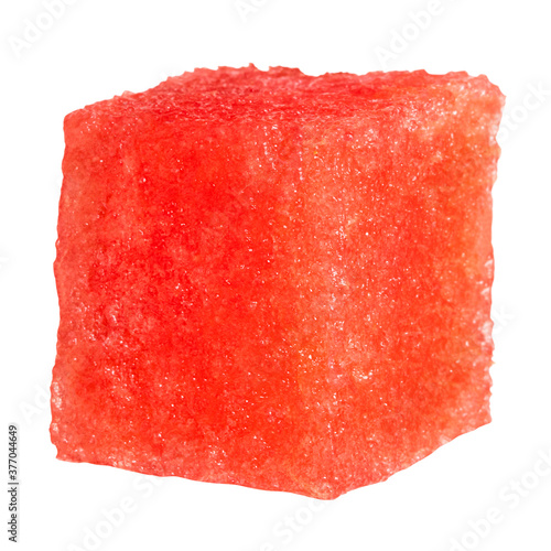 Cube of watermelon isolated on a white background