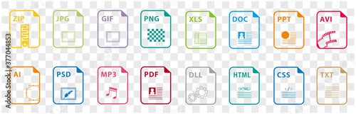 Symbol set file file icons set isolated vector