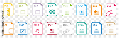 Symbol set file file icons set isolated vector
