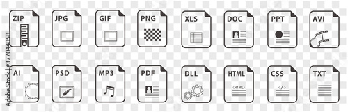 Symbol set file file icons set isolated vector
