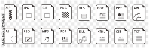 Symbol set file file icons set isolated vector