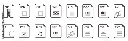 Symbol set file file icons set isolated vector