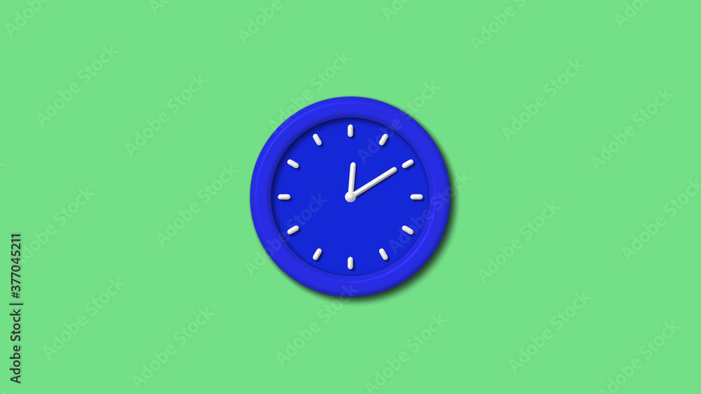 New blue color 3d wall clock on green light background,3d wall clock New blue color 3d wall clock on green light background,3d wall clock