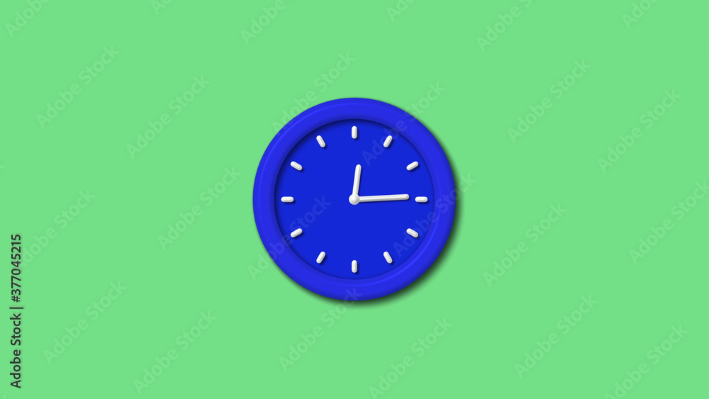 New blue color 3d wall clock on green light background,3d wall clock New blue color 3d wall clock on green light background,3d wall clock